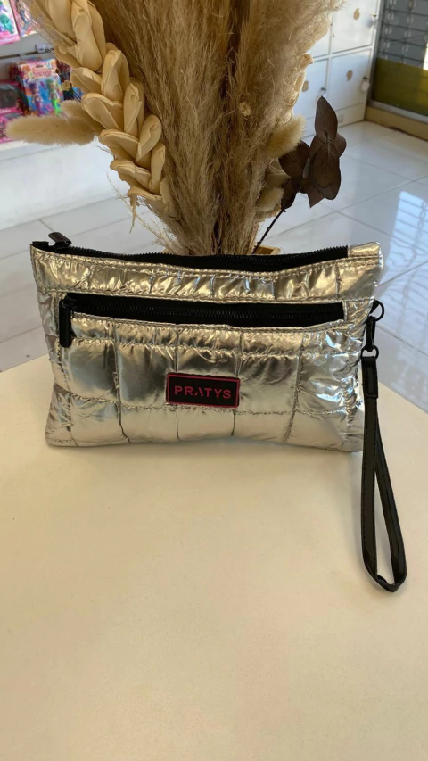 NECESSAIRE PUFFER GRANDE PRATYS PLATEADA