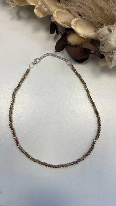 COLLAR DE PIEDRAS MARRON