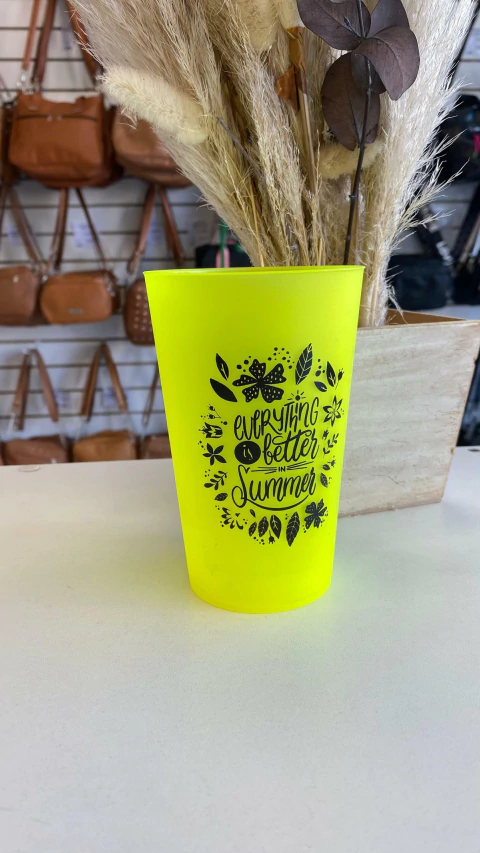 VASO EN COLORES SERIGRAFIADO