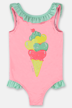 Maio Up Baby em malha UV 50 pink neon sorvete