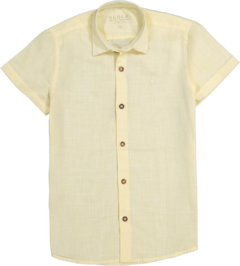 Camisa infantil Ogochi MC casual Slim fit amarelo