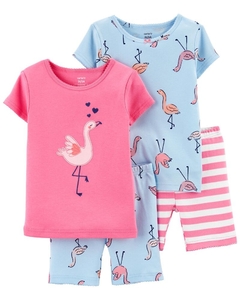 Pijama carters 4 peças flamingo
