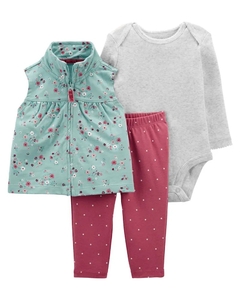 Trio Carters com colete flores