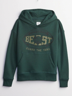 Blusão em moletom flanelado original beast verde Gap