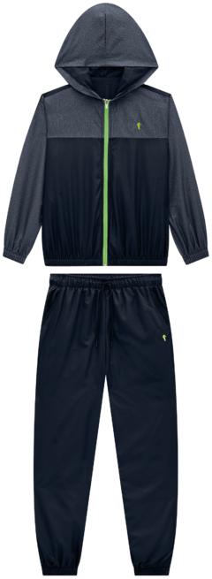 Conjunto jaqueta nylon e calça nylon marinho Onda Marinha