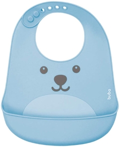Babador de Silicone com Pega Migalhas Gumy Azul Buba - Helena Magalhães