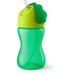 Copo com canudo Dino verde e amarelo-300 mL- Philips Avent