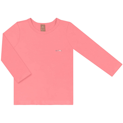 Blusa manga longa em malha UV- rosa fluor- Up Baby