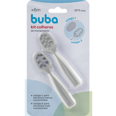 Kit 2 colheres de treinamento cinza buba