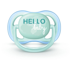 Chupeta Ultra Air 0-6m Decoradas Verde Hello Baby e Azul (Dupla)-Philips Avent - comprar online