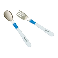 Kit talheres de inox azul- Clingo na internet