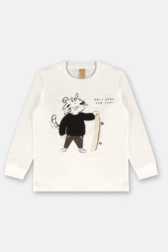 Camiseta manga longa Up Baby preto branco leão - comprar online