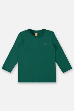 Camiseta manga longa algodao verde aventurina Up Baby