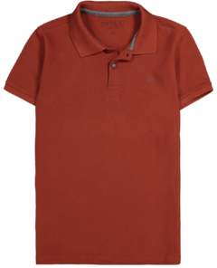 Polo infantil Ogochi MC essencial slim pique marrom