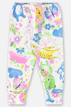 Calça em algodão jardim animais Up Baby