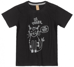 Conjunto Camiseta Algodão e Bermuda Moletom Preto Pati Nicki Gato- Up Baby - comprar online