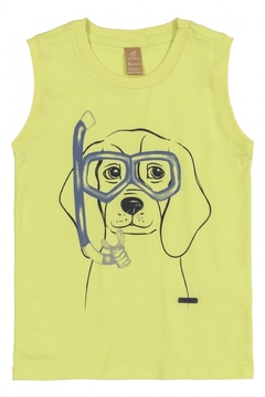 Conjunto camiseta regata e bermuda microfibra limão ensolarado Dog- Up Baby - comprar online