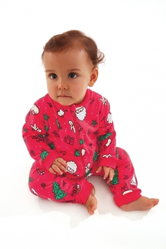 Macacão sem pé e com ziper Natal- Up Baby na internet