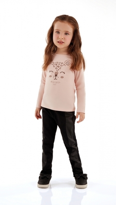 Blusa manga longa rosa blush onça- Up Baby - comprar online