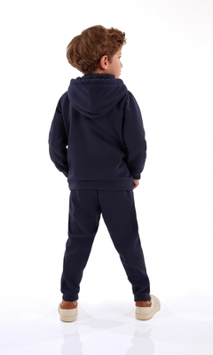 Conjunto Jaqueta e calça em moletom e capuz azul-Up Baby - comprar online
