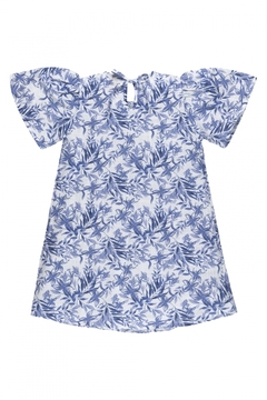 Vestido manga curta digital floral azul Up Baby - comprar online