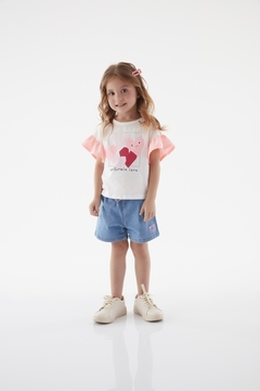 Blusa manga curta coração Up Baby na internet