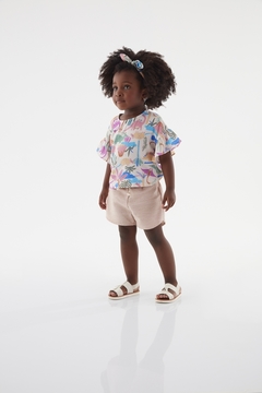 Conjunto Bata em viscose e short em tecido Dino Up Baby