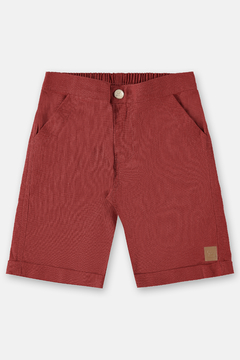 Bermuda em linho vermelho fogo Up Baby