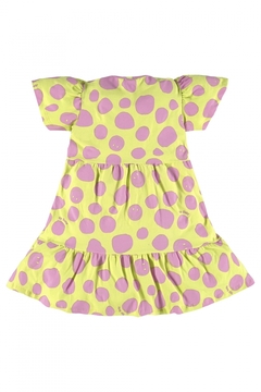 Vestido manga curta bolas verde com rosa Up Baby na internet