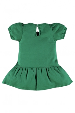 Vestido manga curta festa linho verde Up Baby - comprar online