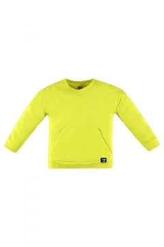 Camiseta manga longa algodão e gorgurão verde limão Up Baby - comprar online