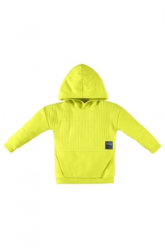 Conjunto blusão moletom flanelado verde limão e calça moletom azul Up Baby na internet
