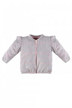 Conjunto jaqueta e calça cinza com rosa Up Baby - comprar online