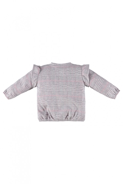 Conjunto jaqueta e calça cinza com rosa Up Baby - loja online