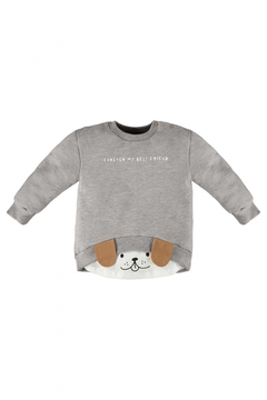 Conjunto blusão e calça em moletom flanelado dog cinza Up Baby na internet