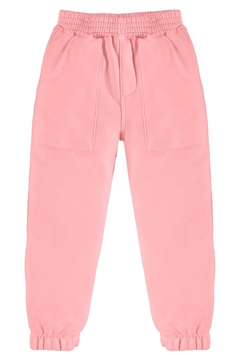 Imagem do Conjunto jaqueta e calça moletom flanelado rosa fluor