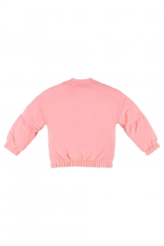 Conjunto jaqueta e calça moletom flanelado rosa fluor - loja online