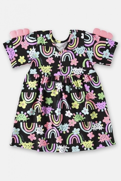 Vestido manga curta preto dinos Up Baby na internet