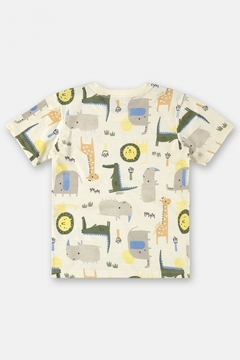 Camiseta manga curta flame bege animais Up Baby na internet