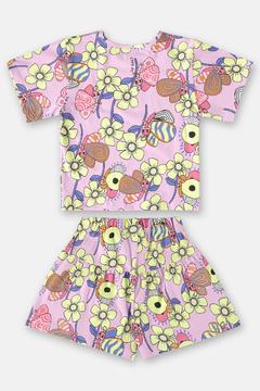 Conjunto Up Baby blusa e short lilas floral - comprar online