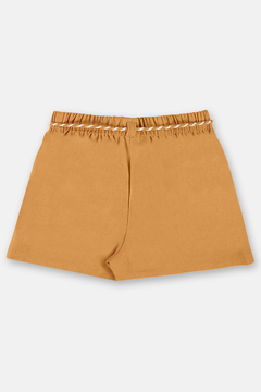 Conjunto bata safari e short linho marrom Up Baby