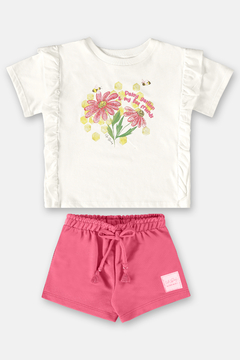 Conjunto jardim off white com rosa Up Baby - comprar online