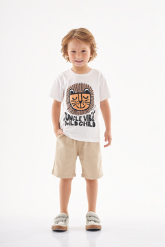 Camiseta manga curta branco especial leao Up Baby na internet