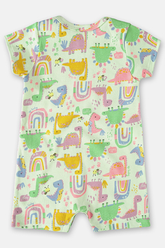Macaquinho manga curta verde dinos rosa Up Baby - comprar online