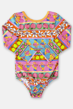 Maio malha sublimada UV 50+ Up Baby rosa flores