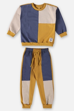Conjunto blusão e calça em moletom marrom chai Up Baby - comprar online