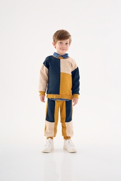 Conjunto blusão e calça em moletom marrom chai Up Baby