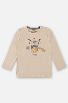 Camiseta manga longa flame bege Up Baby na internet