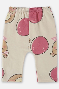 Conjunto blusao pelo e calça molecotom rosa urso Up Baby