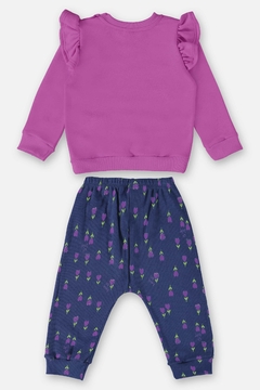 Conjunto blusao moletom e calça ribana lilas joaninha Up Baby na internet
